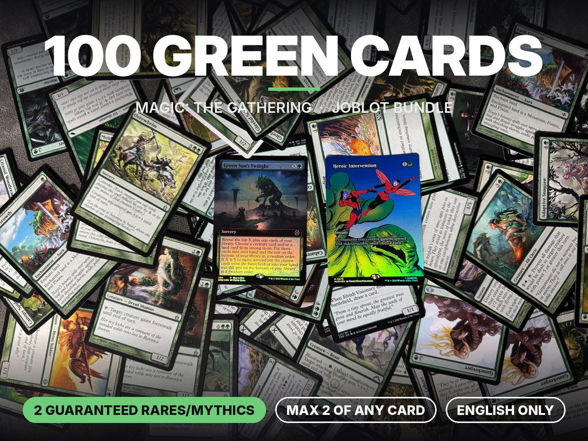 100 MTG Green Cards Joblot Bundle - Magic The Gathering Mono Green Bulk Lot