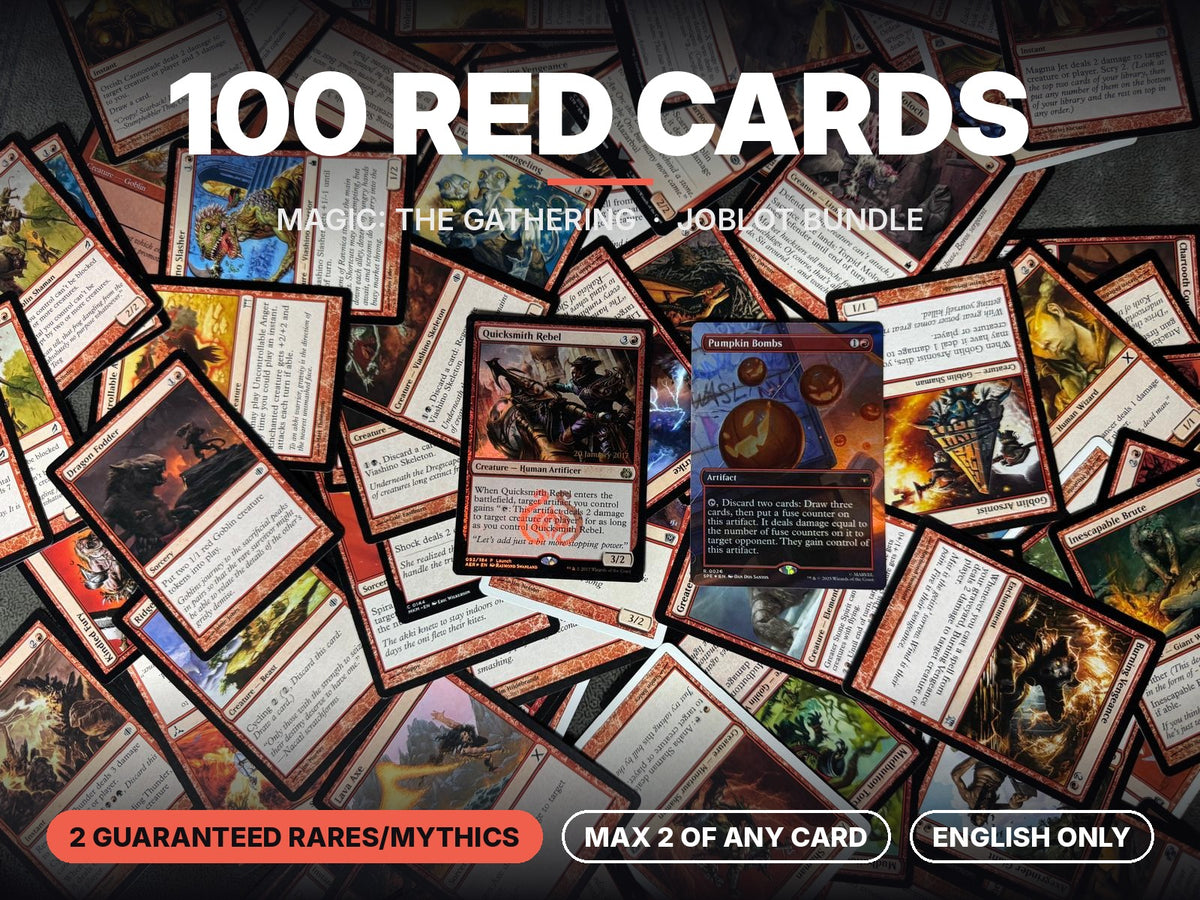 100 MTG Red Cards Joblot Bundle - Magic The Gathering Mono Red Bulk Lot