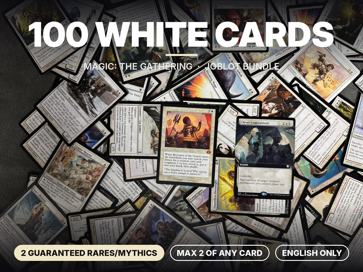 100 MTG White Cards Joblot Bundle - Magic The Gathering Mono White Bulk Lot