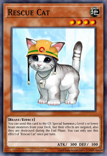 TU03-EN002 - Rescue Cat - Super Rare - Effect Monster - Turbo Pack Booster Three - LP
