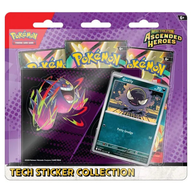 Pokemon - Mega Evolution - Ascended Heroes - Tech Sticker Collection - Ghastly- 1 Per Customer