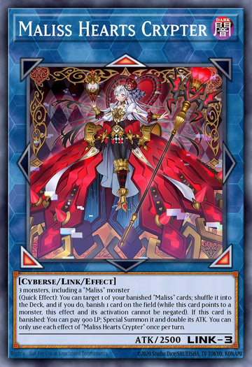 CRBR-EN020 - CRBR-EN020 - Maliss Q Hearts Crypter - Quarter Century Secret Rare - Effect Link Monster - Crossover Breakers