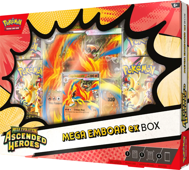 Pokemon - Mega Evolution - Ascended Heroes - Mega Emboar EX Collection Box - Pre Order