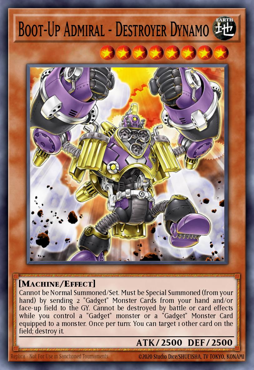 EN002 - FIGA-EN002 - Boot-Up Admiral - Destroyer Dynamo - Secret Rare - Effect Monster - 1st Edition - Fists of the Gadgets