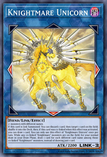 EN043 - RA01-EN043 - Knightmare Unicorn (alternate art) - Platinum Secret Rare - Effect Link Monster - Rarity Collection