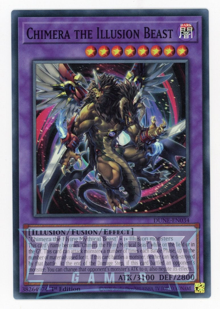 DUNE-EN034 - Chimera the Illusion Beast - Super Rare - Effect Fusion Monster - Duelist Nexus