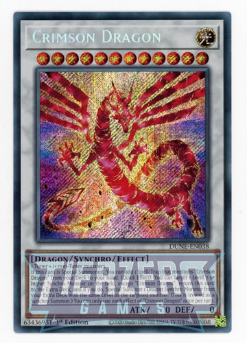 DUNE-EN038 - Crimson Dragon - Secret Rare - Duelist Nexus