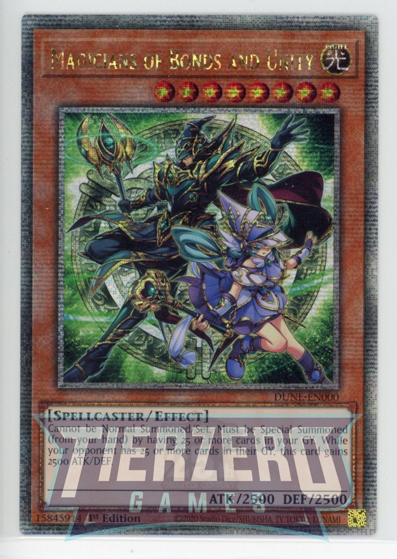 DUNE-EN000 - Magicians of Bonds and Unity - Quarter Century Secret Rare - Effect Monster - Duelist Nexus