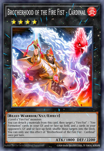 EN026 - FIGA-EN026 - Brotherhood of the Fire Fist - Cardinal - Super Rare - Effect Xyz Monster - 1st Edition - Fists of the Gadgets