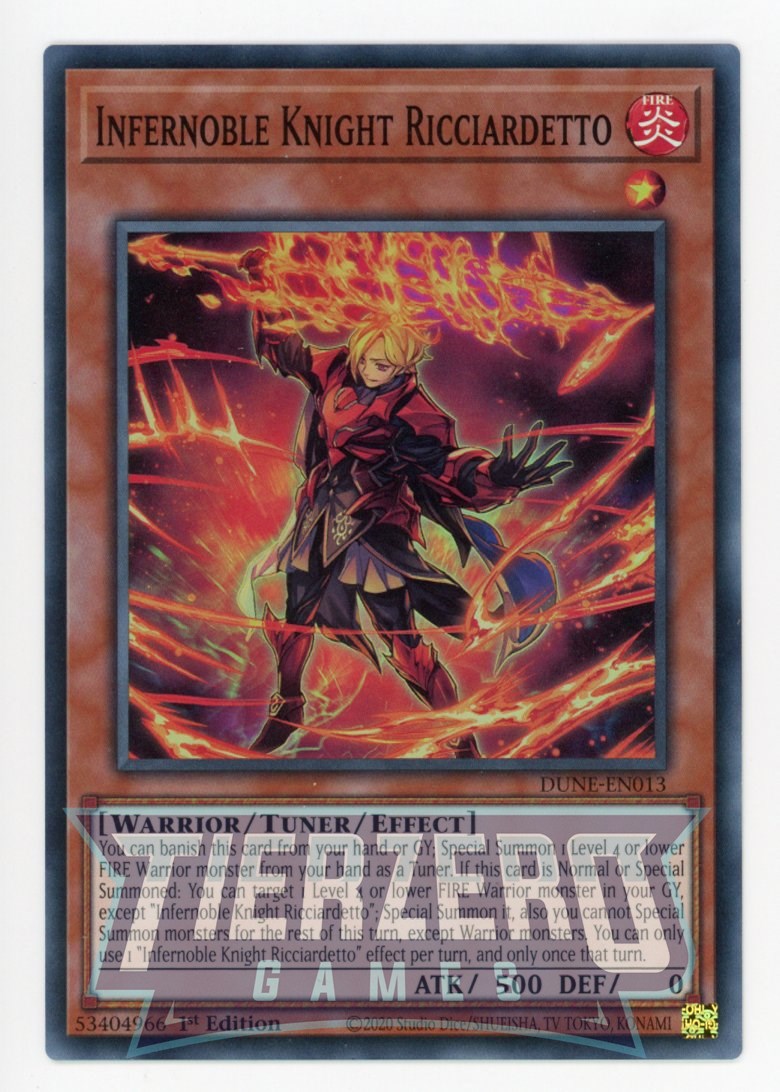 DUNE-EN013 - Infernoble Knight Ricciardetto - Super Rare - Effect Tuner monster - Duelist Nexus