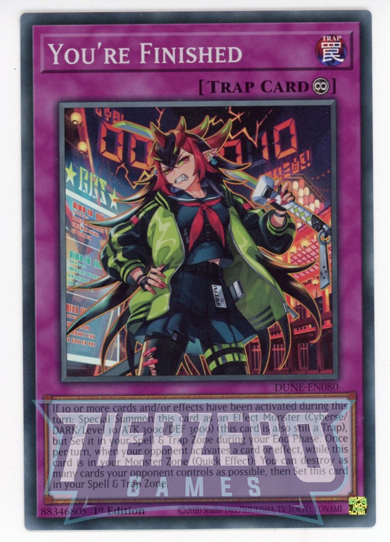 DUNE-EN080 - You're Finished - Super Rare - Continuous Trap - Duelist Nexus