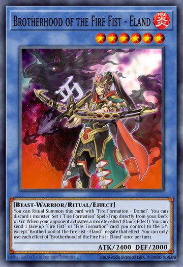 EN014 - FIGA-EN014 - Brotherhood of the Fire Fist - Eland - Secret Rare - Effect Ritual Monster - 1st Edition - Fists of the Gadgets