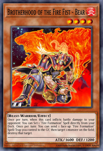 EN023 - FIGA-EN023 - Brotherhood of the Fire Fist - Bear - Super Rare - Effect Monster - 1st Edition - Fists of the Gadgets