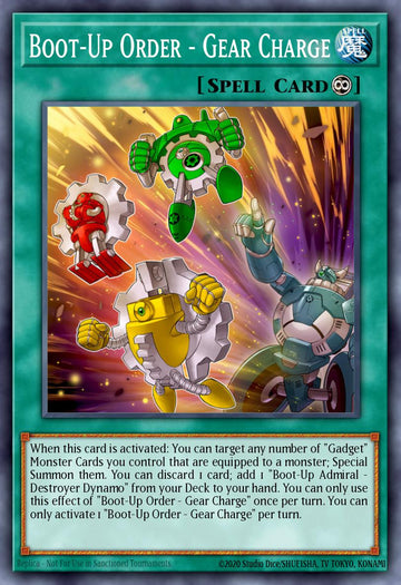 EN003 - FIGA-EN003 - Boot-Up Order - Gear Charge - Super Rare - Continuous Spell - 1st Edition - Fists of the Gadgets