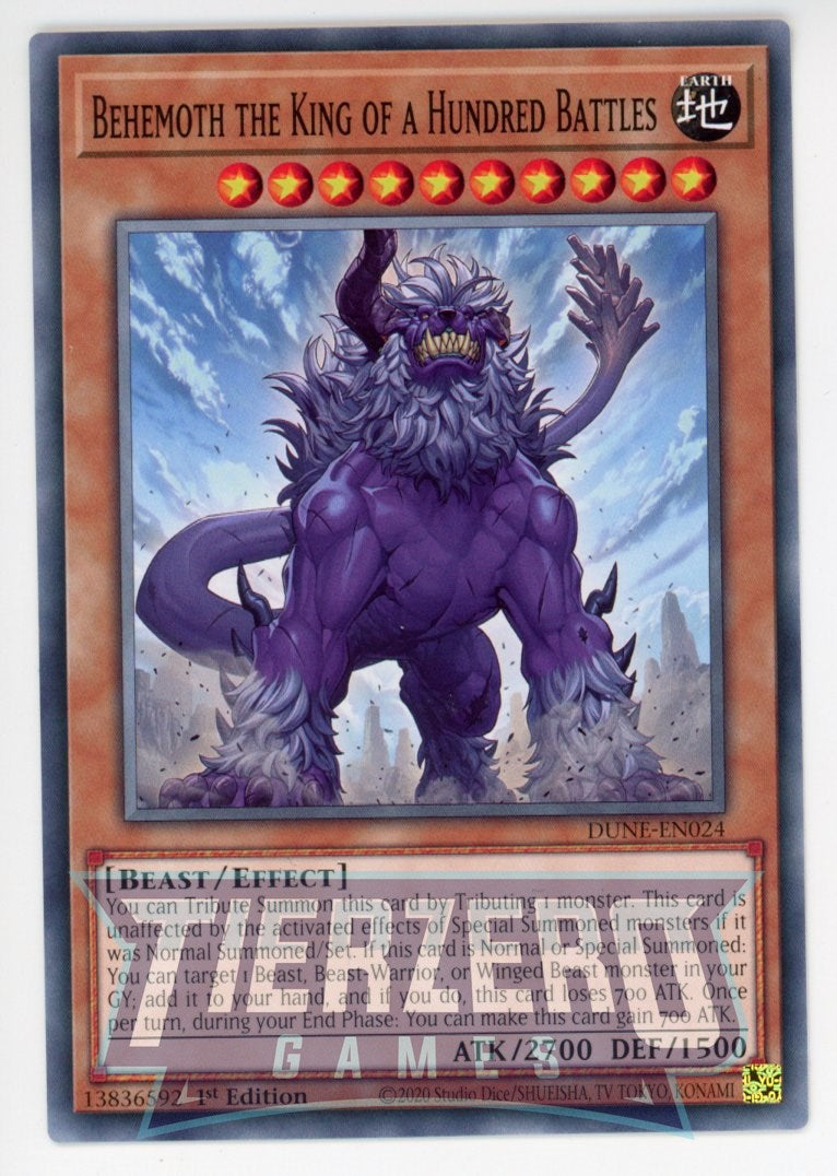 DUNE-EN024 - Behemoth the King of a Hundred Battles - Common - Effect Monster - Duelist Nexus