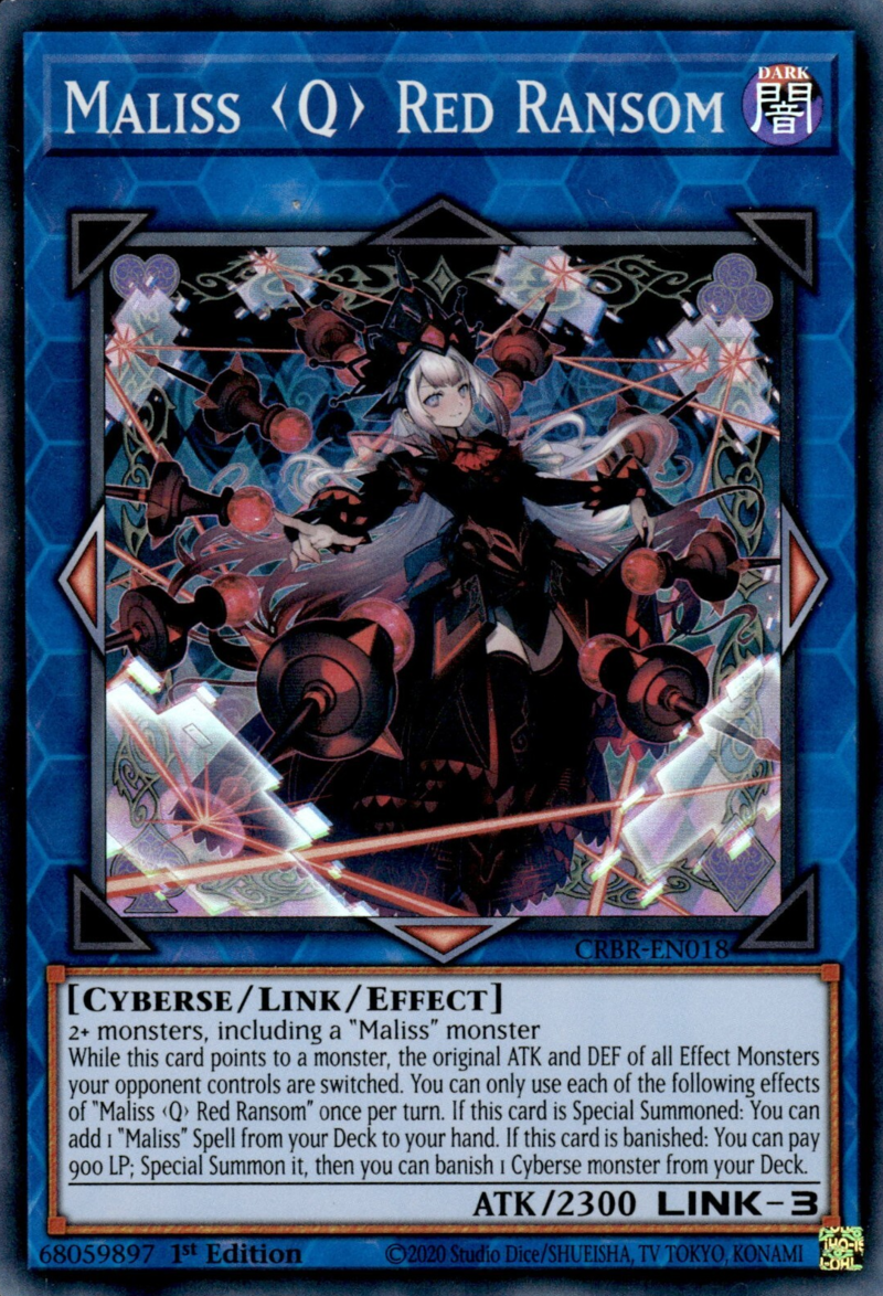 CRBR-EN018 - Maliss Q Red Ransom - Super Rare - Effect Link Monster - Crossover Breakers