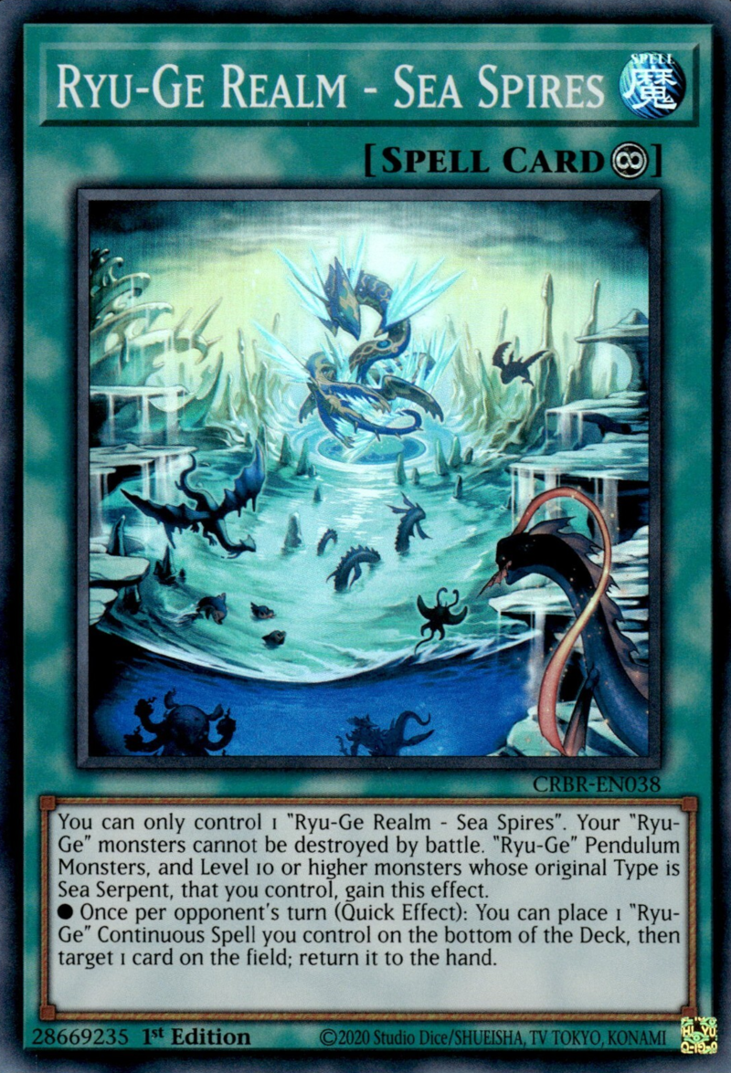 CRBR-EN038 - Ryu-Ge Realms - Sea Spires - Super Rare - Continuous Spell - Crossover Breakers