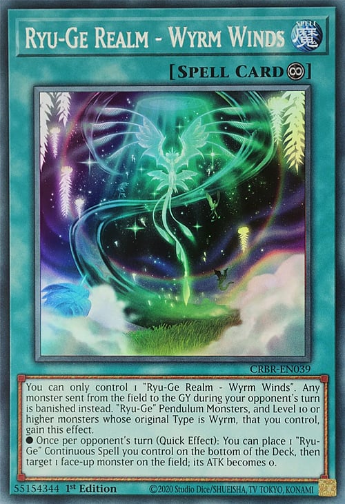 CRBR-EN039 - Ryu-Ge Realms - Wyrm Winds - Super Rare - Continuous Spell - Crossover Breakers