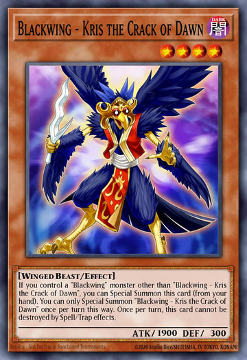 EN061 - BLAR-EN061 - Blackwing - Kris the Crack of Dawn - Ultra Rare - Effect Monster - Battles of Legend Armageddon