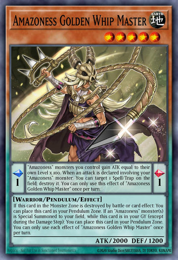 EN219 - MP23-EN219 - Amazoness Golden Whip Master - Common - Effect Pendulum Monster - 25th Anniversary Duelist Heroes Tin