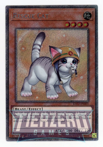 RA02-EN001 - Rescue Cat - Platinum Secret Rare - 25th Anniversary Rarity Collection II