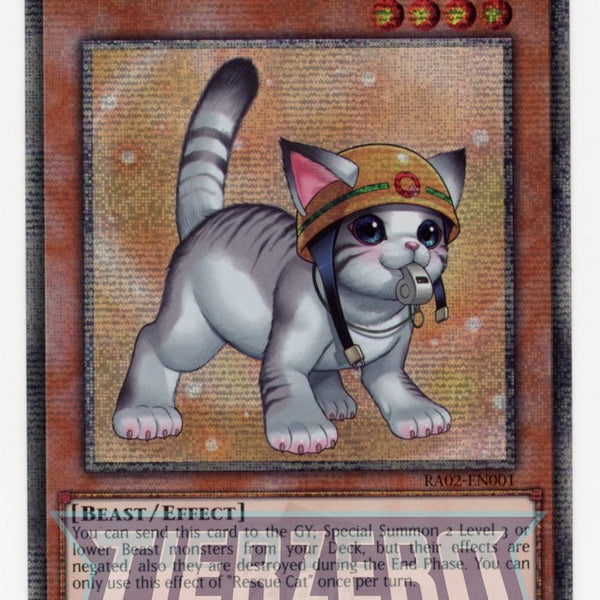 RA02-EN001 - Rescue Cat (Alt Art) - Quarter Century Secret Rare - - Ra