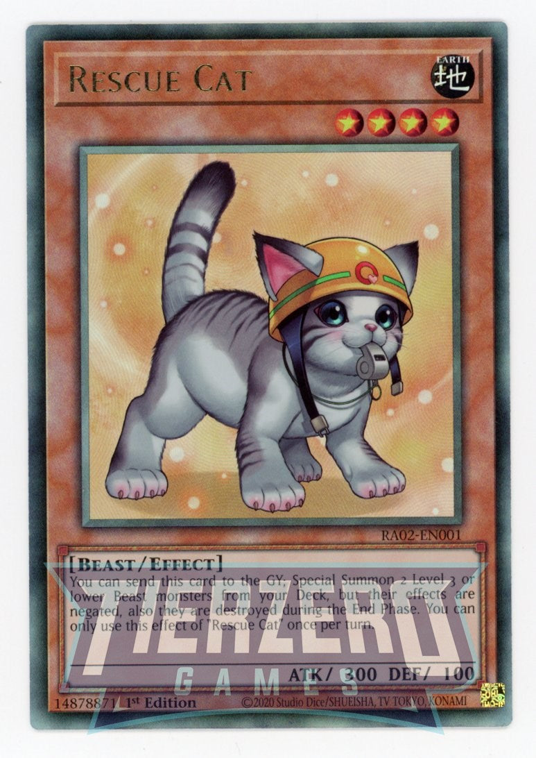 RA02-EN001 - Rescue Cat (Alt Art) - Ultimate Rare - - Rarity Collection 2