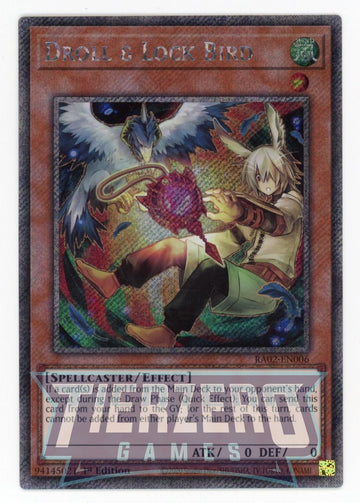 RA02-EN006 - Droll & Lock Bird - Platinum Secret Rare - 25th Anniversary Rarity Collection II