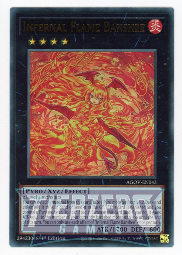 AGOV-EN043 - Infernal Flame Banshee - Ultra Rare - Effect Xyz Monster - Age of Overlord