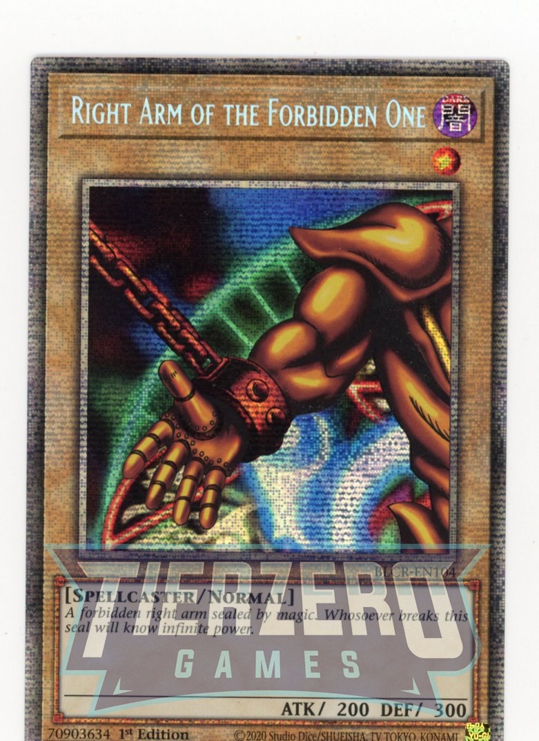 BLCR-EN104 - Right Arm of The Forbidden One - Starlight Rare - Normal Monster - Battles of Legend Crystal Revenge