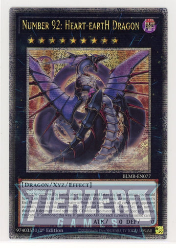 BLMR-EN077 - Number 92: Heart-eartH Dragon - Quarter Century Secret Rare - Battles of Legend: Monstrous Revenge