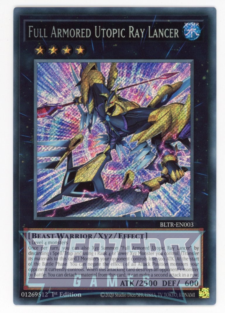 BLTR-EN003 - Full Armored Utopic Ray Lancer - Secret Rare - Effect Xyz Monster - Battles of Legend Terminal Revenge