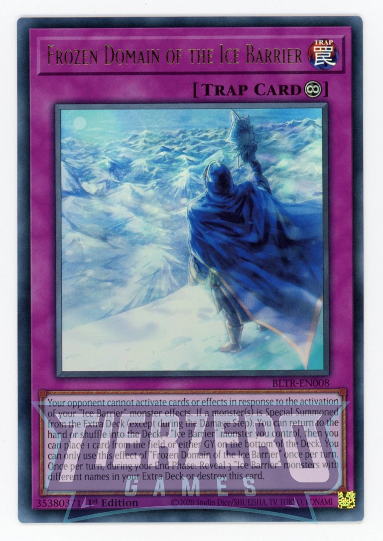 BLTR-EN008 - Frozen Domain of the Ice Barrier - Ultra Rare - Continuous Trap - Battles of Legend Terminal Revenge