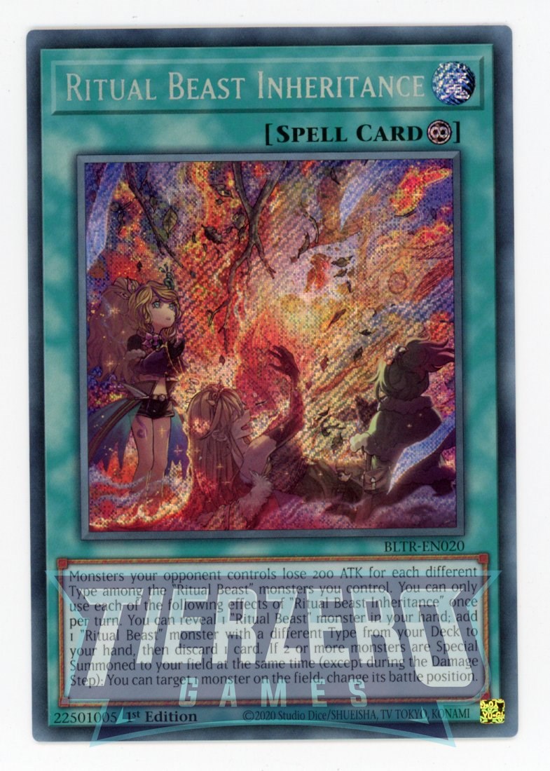 BLTR-EN020 - Ritual Beast Inheritance - Secret Rare - Continuous Spell - Battles of Legend Terminal Revenge