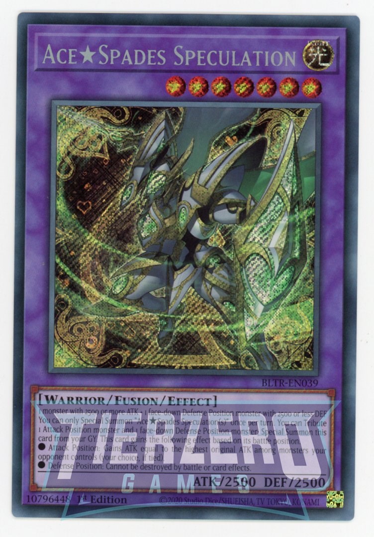 BLTR-EN039 - Ace?Spades Speculation - Secret Rare - Effect Fusion Monster - Battles of Legend Terminal Revenge