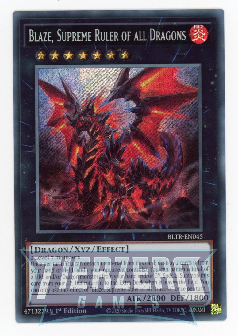 BLTR-EN045 - Blaze, Supreme Ruler of all Dragons - Secret Rare - Effect Xyz Monster - Battles of Legend Terminal Revenge