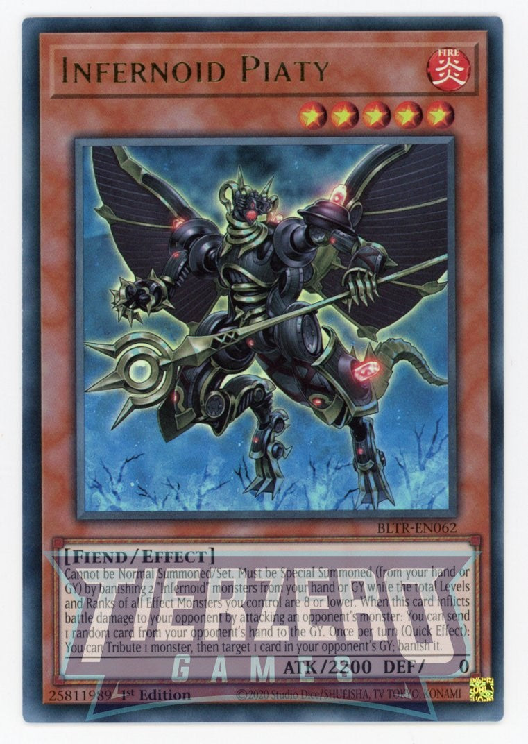 BLTR-EN062 - Infernoid Piaty - Ultra Rare - Effect Monster - Battles of Legend Terminal Revenge