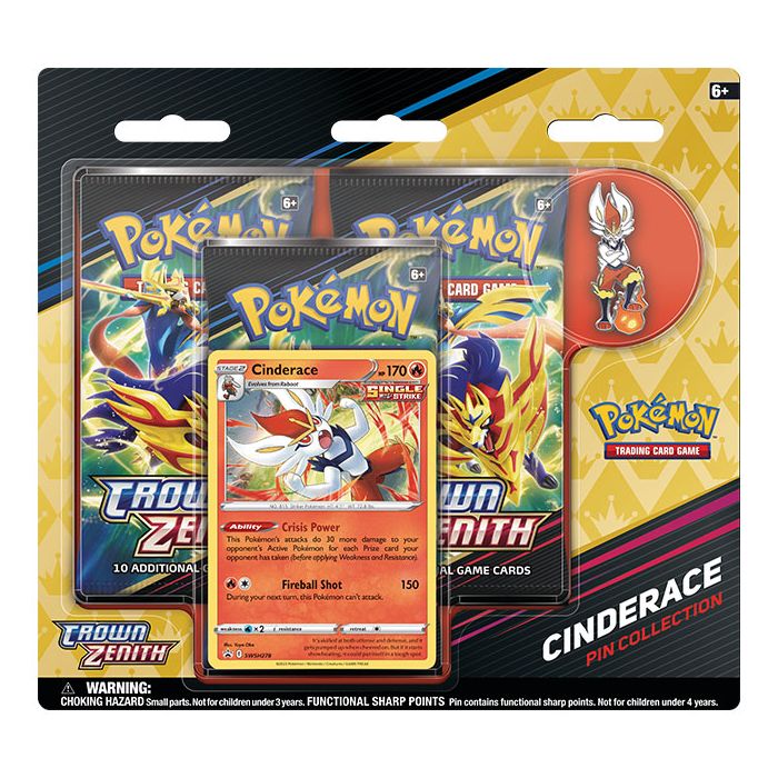 Pokemon Crown Zenith Cinderace Pin Collection