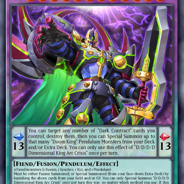 ddd fusion monsters DOOD-EN035 - D/D/D/D Dimensional King Arc Crisis - Ultra Rare