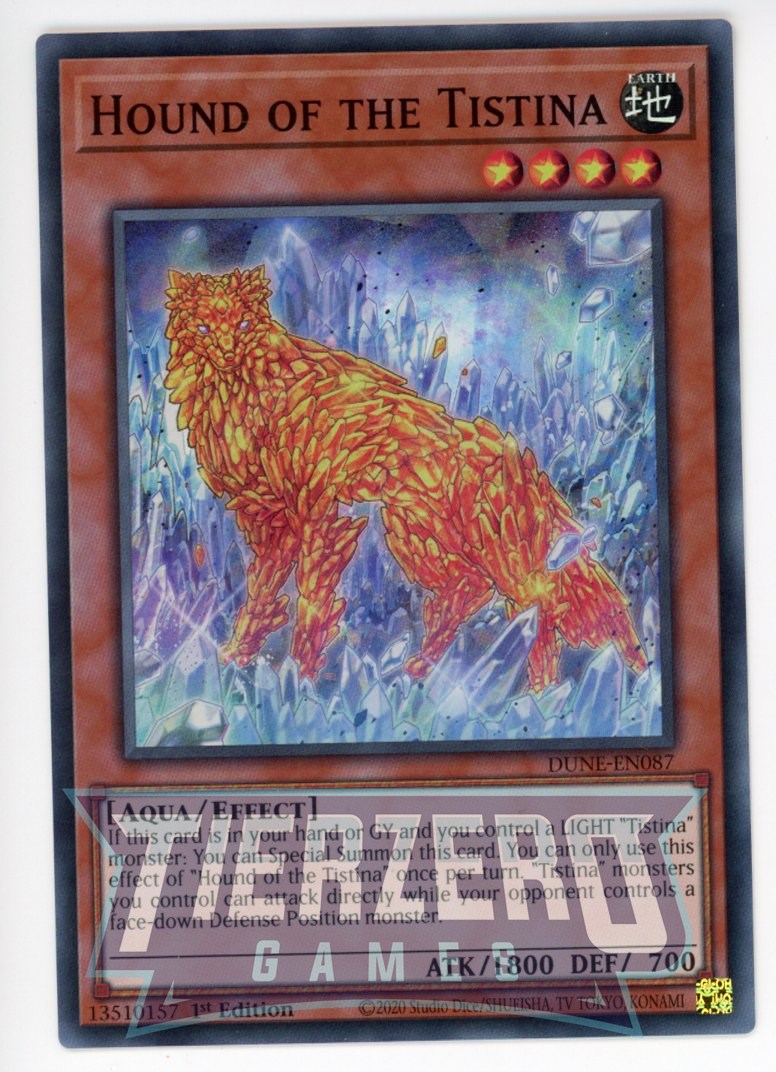 DUNE-EN087 - Hound of the Tistina - Super Rare - Effect Monster - Duelist Nexus