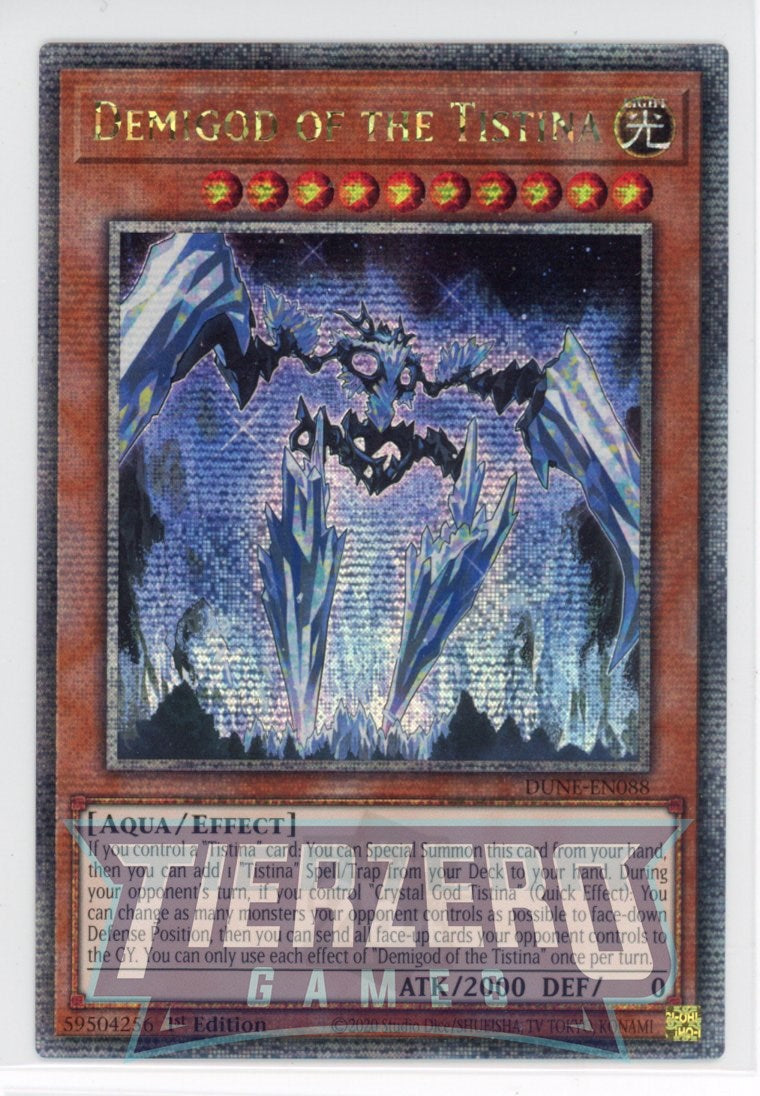 DUNE-EN088 - Demigod of the Tistina - Quarter Century Secret Rare - Effect Monster - Duelist Nexus