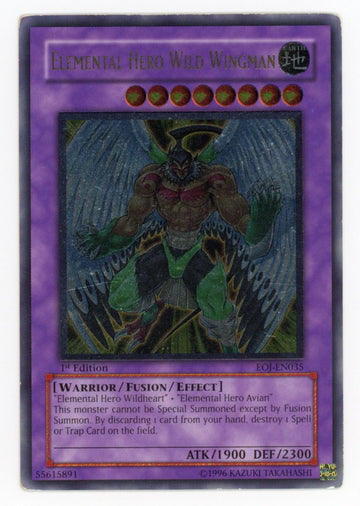 EOJ-EN035 - Elemental HERO Wild Wingman - Ultimate Rare - Enemy of Justice - 1st Edition - LP
