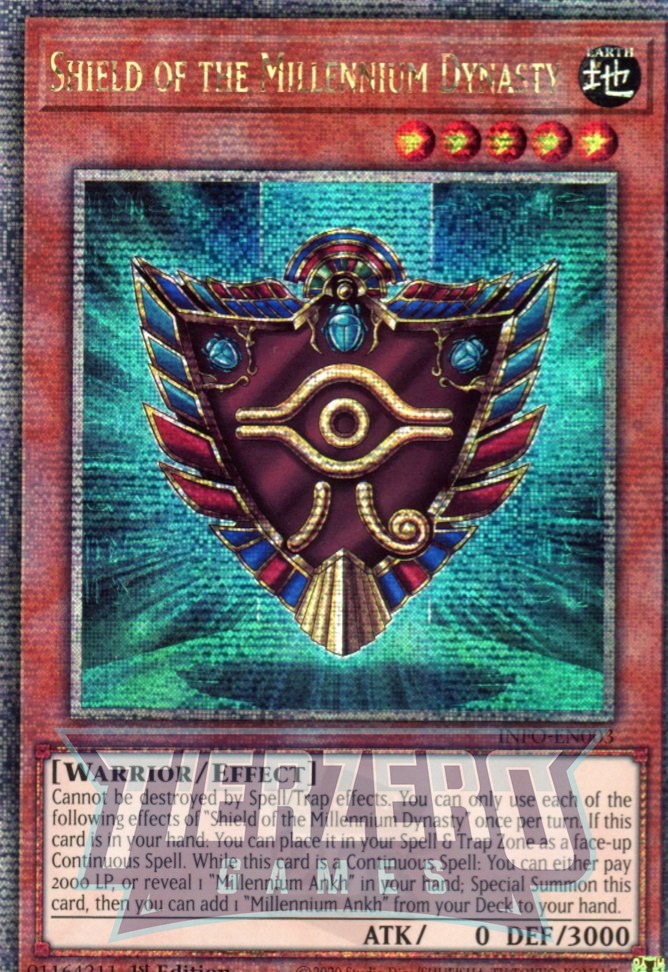 INFO-EN003 - Shield of the Millennium Dynasty - Quarter Century Secret Rare - - Infinite Forbidden