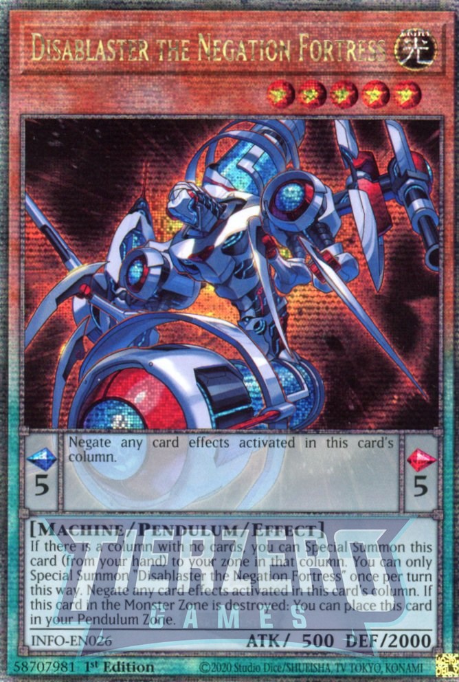 INFO-EN026 - Disablaster the Negation Fortress - Quarter Century Secret Rare - - Infinite Forbidden