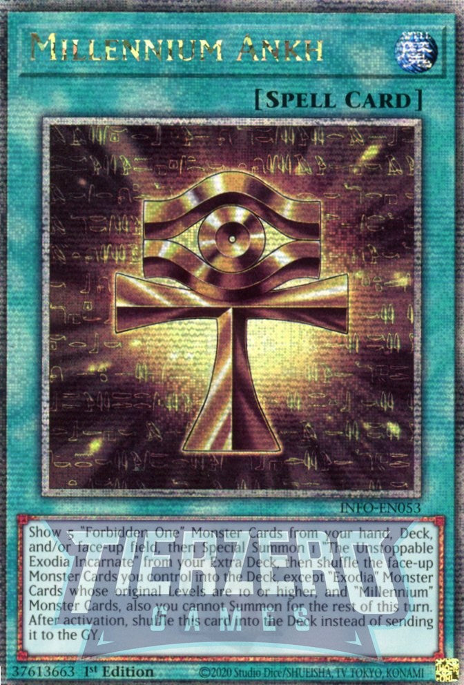 INFO-EN053 - Millennium Ankh - Quarter Century Secret Rare - - Infinite Forbidden