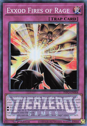 INFO-EN068 - Exxod Fires of Rage - Super Rare - The Infinite Forbidden