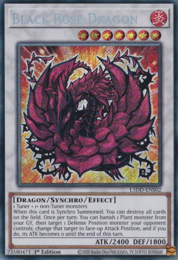 L5DD-ENS02 - Black Rose Dragon (L5DD-ENS02) - Secret Rare - Legendary 5D's Decks