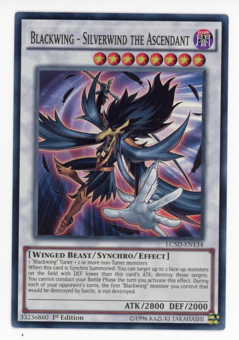 LC5D-EN134 - Blackwing - Silverwind the Ascendant - Super Rare - 1st Edition - Legendary Collection 5ds NM