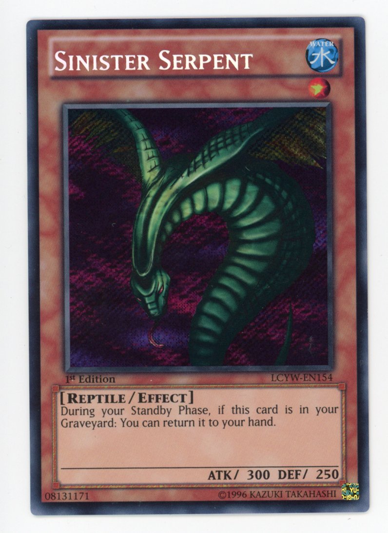 LCYW-EN154 - Sinister Serpent - Secret Rare - 1st Edition - Legandary Collection Yugis World VLP