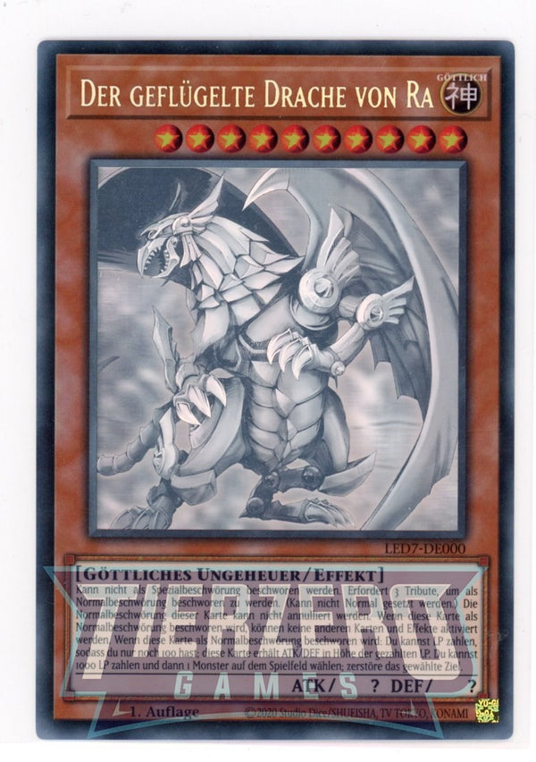 LED7-DE000 - The Winged Dragon of Ra - Ghost Rare - Effect Monster - Legendary Duelists 7 Rage of Ra